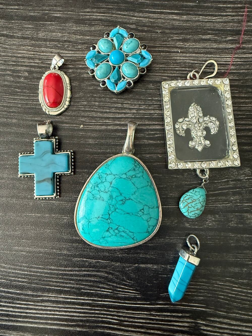 Non-Marked Gemstone Pendants for Necklaces Bundle (6)